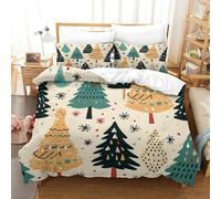3D Con Stampa Di Christmas Theme Cute Patterns Set Di Biancheria Da Letto 3 Pezzi Set Copripiumino Con Cerniera E Federe Per Ragazzi E Ragazze ,coppie,camera Da Letto,decorazione Super King（260x220c