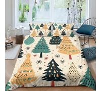 3D Con Stampa Di Christmas Theme Cute Patterns Set Di Biancheria Da Letto Con 3 Pezzi Set Copripiumino Con Chiusura A Cerniera Per Ragazzi E Ragazze ,coppie,camera Da Letto,decorazione King（220x240cm