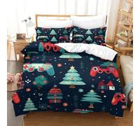 3D Con Stampa Di Christmas Trees Games Controller Set Di Biancheria Da Letto Con 3 Pezzi Copripiumino Con Cerniera E Federe Per Ragazzi E Ragazze ,coppie,camera Da Letto,decorazione Single（140x200cm）