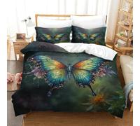 3D Con Stampa Di Colorful Butterflies Set Di Biancheria Da Letto Camera Da Letto Microfibra Set Copripiumino Per Letto Per Adulti E Bambini Con Chiusura A Cerniera Super King(260x220cm)