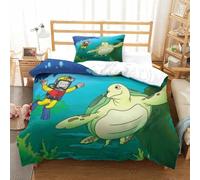 3D Con Stampa Di Curious George Set Di Biancheria Da Letto Con 3 Pezzi Set Copripiumino E Federa Coordinata Per Ragazzi E Ragazze,coppie,camera Da Letto,decorazione Single（135x200cm）