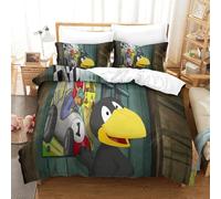 3D Con Stampa Di Der Kleine Rabe Socke Set Di Biancheria Da Letto Con 3 Pezzi Set Copripiumino Morbida Microfibra Per Ragazzi E Ragazze,coppie,camera Da Letto,decorazione Super King(260x220cm)