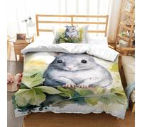 3D Con Stampa Di Rat Set Di Biancheria Da Letto Morbido E Accogliente Microfibra Set Copripiumino Per Letto Per Adulti E Bambini Con Chiusura A Cerniera Single（135x200cm）