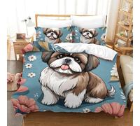 3D Con Stampa Di Shih-tzu Set Di Biancheria Da Letto Decorazione Microfibra Set Copripiumino Letto Per Bambini E Bambine Con Chiusura A Cerniera Double（200x200cm）