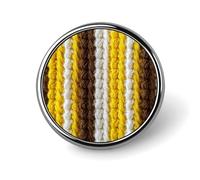 3D Crochet Stripes Modello Giallo Marrone Bianco Rotonda Spilla per Uomo Donna Moda Distintivo Collare Pin Dress Giacca Zaino Accessori