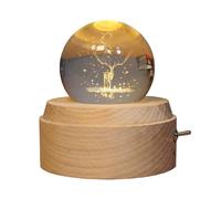3D Crystal Ball Music Box The Deer Luminous Rotating Musical Box with Projection Led Light