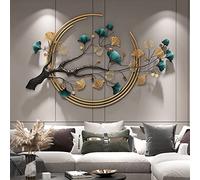 3D Decorazione da Parete con Albero di Ginkgo in Metallo, Scultura da Parete Foglie di Ginkgo in Metallo Moderno - per Soggiorno Camera da Letto,110x68cm