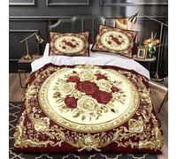 3D Design Printed 3 Pcs Bedding Set Home Decor Hidden Zipper Super Roses Bouquet Duvet Cover Durable Hotel Quality for Adults,Girls,Teenagers Vintage Floral Comforter Cover Single（135x200cm）