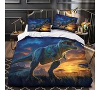 3D Design Printed 3 Pieces Bedding Set Bed Decor Zipper Super Soft Dinosaur Roar Comforter Cover Washable Machine Washable for Youth,Kids,Women Fantasy Quilt Cover King（220x240cm）