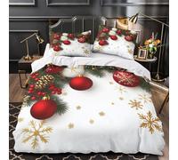 3D Design Printed 3 Pieces Bedding Set Bedroom Decor Zipper Closure Super Christmas Decor Quilt Cover Machine Washable Easy Care for Kids,Teens,Adults Festive Holiday Duvet Cover Single（140x200cm）