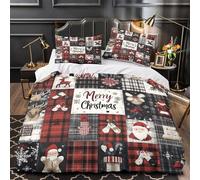 3D Design Printed 3 Pieces Bedding Set Room Decor Zipper Super Soft Christmas Decor Quilt Cover Durable Hotel Quality for Girls,Youth,Teenagers Festive Patchwork Duvet Cover Single（140x200cm）