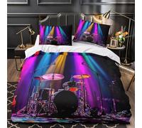 3D Design Printed 3PCs Bedding Set Bed Decor Zipper Closure Ultra Stage Lights Show Quilt Cover Breathable All Season for Youth,Adults,Children Colorful Concert Setup Duvet Cover Double（200x200cm）