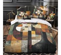 3D Design Printed 3PCs Bedding Set Home Decor Zipper Ultra Abstract Duvet Cover Hypoallergenic Machine Washable for Children,Boys,Youth Cubist Geometric Comforter Cover Super king（260x220cm）