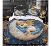 3D Design Printed 3PCs Bedding Set Room Decor Ultra Sleeping Angel Comforter Cover Breathable Hotel Quality for Youth,Teens,Adults fantasy Celestial Quilt Cover King（220x240cm）