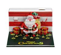 3d Desk Calendar 2026 - Creative Santa Memo Pad for Holiday | Paper Acrylic with Carved Art Design, Festive Desktop Ornament, Weekly Notepad Gift, Christmas, Home, Office