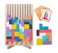 3D di Legno Tetris, Cervello Giocattoli con 41 Colorato Blocchi Geometrici, Intelligenza Jigsaw Rompicapo, Regali Educativi per Bambini,Giochi Montessori Bambini 3 4 5 6 Anni