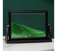 3D Dynamic Sand Art Liquid Motion - Arte Dell'immagine di Sabbia in Movimento con Rotazione A 360 ° - Arredamento Perfetto per La Casa O L'Ufficio per Il Lavoro Desktop - Forma Retta, Green