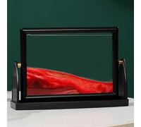 3D Dynamic Sand Art Liquid Motion - Arte Dell'immagine di Sabbia in Movimento con Rotazione A 360 ° - Arredamento Perfetto per La Casa O L'Ufficio per Il Lavoro Desktop - Forma Retta, Red