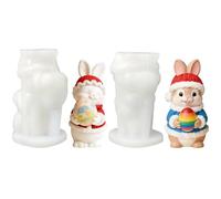3D Easter Bunny Silicone Mold | Cute Rabbit Candle & Resin Mold For DIY Wax, Plaster, Soap Crafts | Spring Bunny Figurine Home Decoration