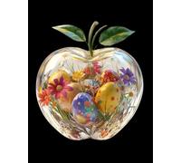 3D Easter Eggs Inside An Apple College Ruled Notebook: 110 pages, 7.44x9.69 Inches. Softcover notebook college ruled, lined notebook for school, office notebook, kids etc