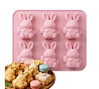3D Easter Molds, Bunny Shape Casting Tool, 7.87x4.72x1.18 Inches Silicone Set with 6 Cavities, Epoxy Resin Mold, Baking Mold with Sturdy Material, Crafting Tool for Soap and Cake