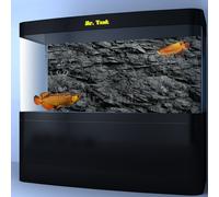 3D Effetto Nero Pietra Consistenza Poster Pesce Serbatoio Sfondo Rock Ghiere New