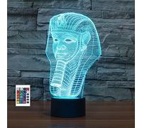 3D Faraone Egiziano Luce di Notte 7/16 Cambiamento di Colore LED Telecomando Lampada Da Tavolo Acrilico Piatto ABS Base USB Decorazione Della Casa Compleanno Natale Bambino Regalo Per Bambini
