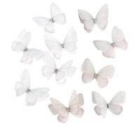 3d Fiore Bianco Pizzo Applique 10/20 pezzi di patch fiocco in rete con applicazione farfalla in garza 3D for cucito artigianale fai da te(10pcs N)