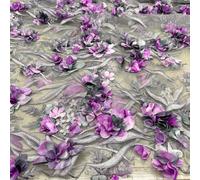 3D Fiore Pizzo Tessuto Ricamo Vines Of Floreale Pizzo Tulle per Festa Abito