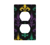 3d Fleur De Lis Mardi Gras Piastre Da Parete Coperture 1 Gang Duplex Interruttore Della Luce Piastra di Copertura Piastre Elettriche Coperture Presa Decorativa Per La Decorazione Domestica