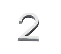 3D Floating House Sign 60mm per la porta della camera d'albergo (2) | Numeri rialzati 3D, finitura argento moderno, visibilità chiara giorno notte, adatta per porte d'ingresso