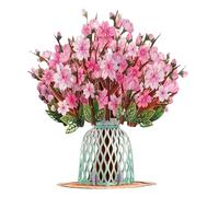 3D Flower Card, Paper Bouquet Greeting, Gift Tool with Classic Style, Card for Family Friends, Love Aid, Practical Support for Wife Husband Girlfriend Mother Father Celebration Birthday Wedding