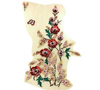 3D Flower Large Embroidery Patch Lace Applique Sequin Beaded Neckline Collar Trim Embroidered Patches Parches Ropa Sew