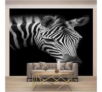3D Fotomurale Murales Animali Zebra Carta da Parati Panoramica 400x280 cm Zebra Nera Fotomurali Tessuto Non Tessuto Decorazione Parete Poster Camere da Letto Soggiorno Pareti Murale q.5106