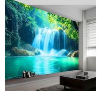 3D Fotomurale Murales Autunno Carta da Parati Panoramica 430x300 cm Paesaggio Cascata Fotomurali Tessuto Non Tessuto Decorazione Parete Poster Camere da Letto Soggiorno Pareti Murale q.9334