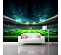 3D Fotomurale Murales Campo da Calcio Carta da Parati Panoramica 200x140 cm Stadio Fotomurali Tessuto Non Tessuto Decorazione Parete Poster Camere da Letto Soggiorno Pareti Murale q.3392