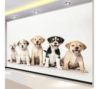 3D Fotomurale Murales Cane Animale Carta da Parati Panoramica 250x175 cm Simpatico Cane da Compagnia Fotomurali Tessuto Non Tessuto Decorazione Parete Poster Camere da Letto Pareti Murale q.7592