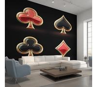 3D Fotomurale Murales Carte da Gioco Carta da Parati Panoramica 400x280 cm Carte da Gioco Fotomurali Tessuto Non Tessuto Decorazione Parete Poster Camere da Letto Soggiorno Pareti Murale q.9054