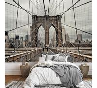 3D Fotomurale Murales Città di New York Carta da Parati Panoramica 250x175 cm Ponte di New York Fotomurali Tessuto Non Tessuto Decorazione Parete Poster Camere da Letto Soggiorno Pareti Murale q.8510