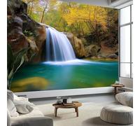 3D Fotomurale Murales Paesaggio Cascata Carta da Parati Panoramica 450x315 cm Autunno Fotomurali Tessuto Non Tessuto Decorazione Parete Poster Camere da Letto Soggiorno Pareti Murale q.9506