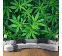 3D Fotomurale Murales Pianta di Foglie di Cannabis Carta da Parati Panoramica 350x256 cm Erbacce Fotomurali Tessuto Non Tessuto Decorazione Parete Poster Camere da Letto Pareti Murale q.6465
