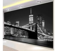 3D Fotomurale Murales Vista Notturna di New York Carta da Parati Panoramica 200x140 cm Città di New York Fotomurali Tessuto Non Tessuto Decorazione Parete Poster Camere da Letto Pareti Murale q.9752