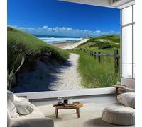 3D Fotomurale Murales Vista Sul Mare Carta da Parati Panoramica 200x140 cm Spiaggia Fotomurali Tessuto Non Tessuto Decorazione Parete Poster Camere da Letto Soggiorno Pareti Murale w.1128