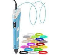 FreeSculpt - Penna 3D per stampante 3D, alimentazione USB, con 20 filamenti PLA (penna 3D per bambini, penna a sfera)