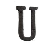 3D Galleggiante Casa Placca Numeri Metallo Ghisa Cifre 0-9 Lettere A-Z 8cm Alfabeto Segno Porta Targa Casa Parete Cafe Cortile Decor Creativo Indirizzo per Yard Via Casella Posta (U)