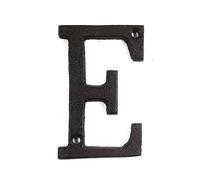 3D Galleggiante Casa Placca Numeri Metallo Ghisa Cifre 0-9 Lettere A-Z 8cm Alfabeto Segno Porta Targa Casa Parete Cafe Cortile Decor Creativo Indirizzo per Yard Via Casella Posta (E)