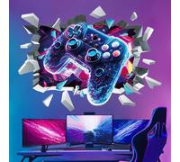 3D Gamer Wall Stickers Adesivi Murali a Tema Gioco Con Muro Rotto Games Adesivi
