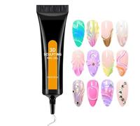 3D Gel per Unghie - 3D Strumenti Manicure Senza Risciacquo Solido,15ml Super Forte Colla Per Decorazioni Unghie - Polvere Cromata Adesivo Strass Salon Casa Festa Matrimonio Compleanno Principianti