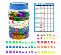 3D Geometric Blocks - Math Teaching Geometric 3D Shapes with Storage Jar