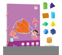 3D Geometry Learning Book, Educational Shape Toy Set, 11,69 x 8,27 pollici, include 9 12 15 solidi, Hands-On Spatial Reasoning Aid, Interactive Math Activity, for Children Classroom Homeschool Travel